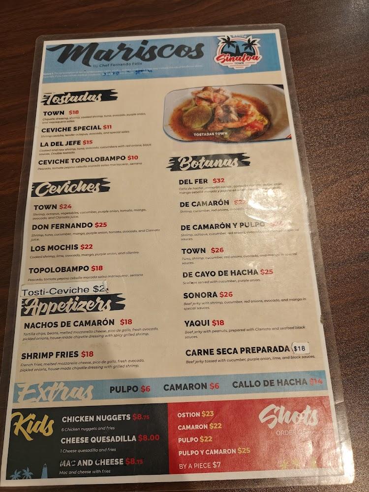 Sinaloa Town Menu image 1
