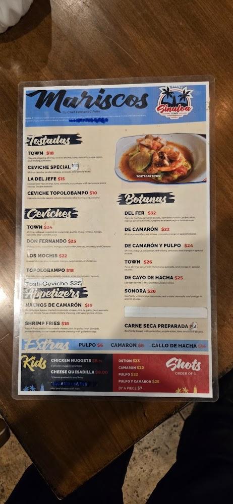 Sinaloa Town Menu image 4